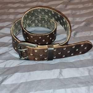 Leather belt dark brown